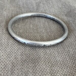 Article 22 Peace is the Bomb Nantucket Silver Bangle Bracelet